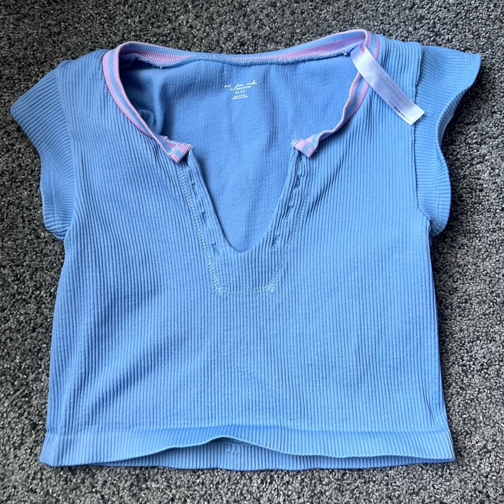pink and blue urban top